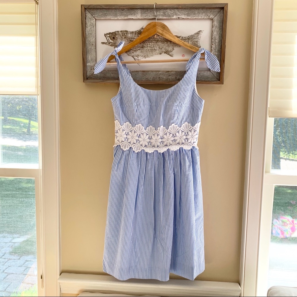 Lilly Pulitzer “Tessa” Blu Coastal Seersucker